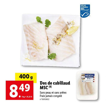 Lidl Dos de cabillaud MSC (6) offre