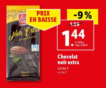 Lidl Chocolat noir extra offre