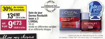 Cora x Carrefour Soin de jour dermo revitalift laser x3 offre