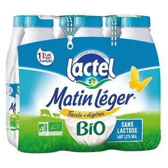 Auchan Lait matin léger bio de lactel offre