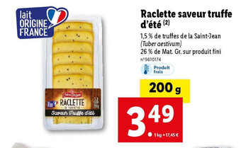 Lidl Raclette saveur truffe d'été (2) offre
