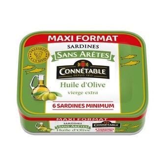 Auchan Sardines sans arêtes à l'huile d'olive vierge extra connétable offre