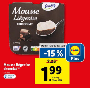 Lidl Mousse liégeoise chocolat (2) offre