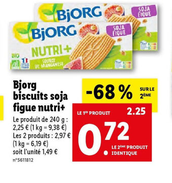 Lidl Bjorg biscuits soja offre