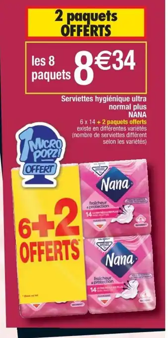 Cora x Carrefour Serviettes hygiénique ultra normal plus offre