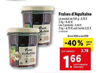 Lidl Fraises d'Aquitaine offre