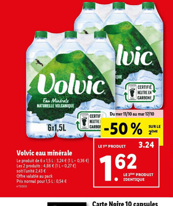 Lidl Volvic eau minérale offre
