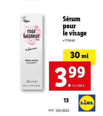 Lidl Sérum pour le visage offre
