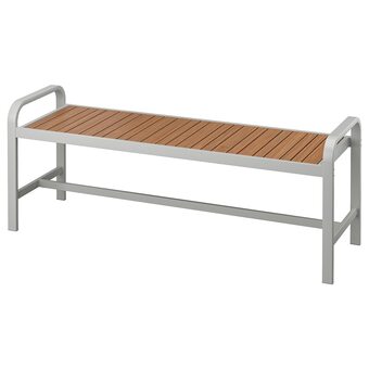 IKEA Själland banc, extérieur, gris clair/brun clair, 136 cm offre