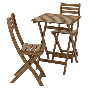 IKEA Askholmen table+2 chaises, extérieur, teinté brun clair offre