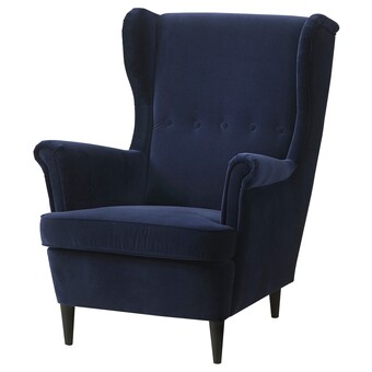 IKEA Strandmon fauteuil à oreilles, djuparp bleu foncé offre