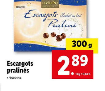 Lidl Escargots pralinés offre