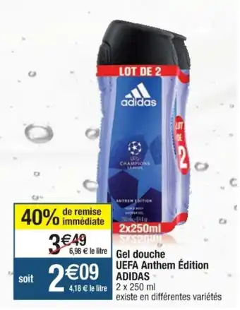 Cora x Carrefour Gel douche UEFA anthem édition adidas offre