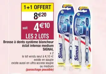 Cora x Carrefour Brosse à dents système blancheur éclat intense medium signal offre