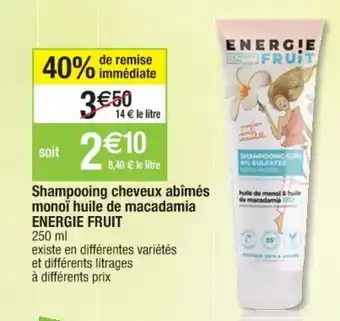 Cora x Carrefour Shampooing cheveux abîmés monoï huile de mavadamia offre