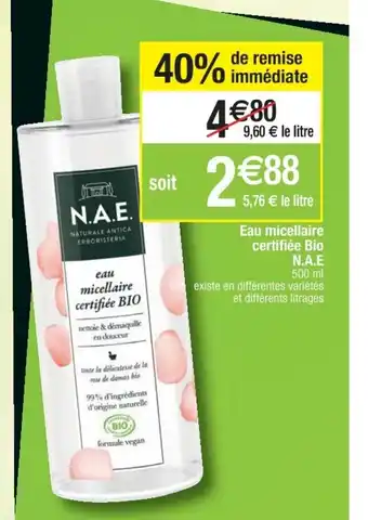 Cora x Carrefour Eau micellaire certifée bio offre