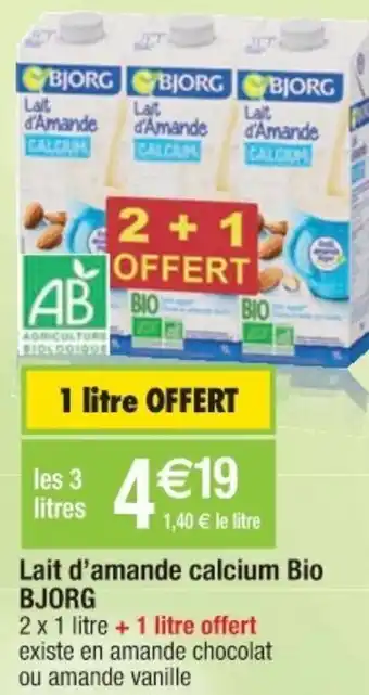 Cora x Carrefour Lait d'Amande Calcium Bio offre