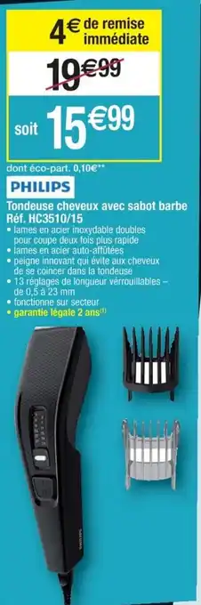 Cora x Carrefour Tondeuse Cheveux Avec Sabot Barbe offre