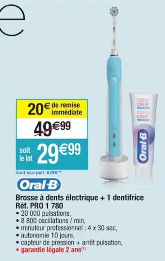 Cora x Carrefour Brosse À Dents Électrique +1 Dentifrice offre