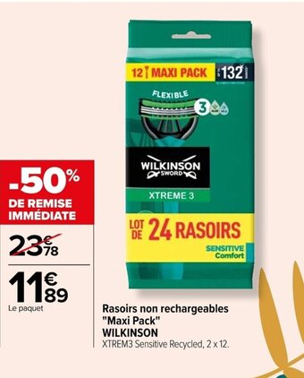 Carrefour Rasoirs non rechargeables Maxi Pack offre