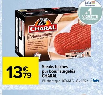 Carrefour Steaks hachés pur bœuf surgelés CHARAL offre