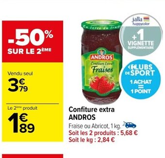 Carrefour Confiture extra ANDROS offre