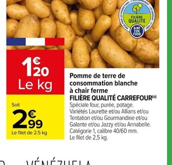 Carrefour Pomme de terre de consommation blanche offre