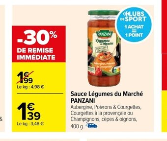 Carrefour Sauce Légumes du Marché PANZANI offre
