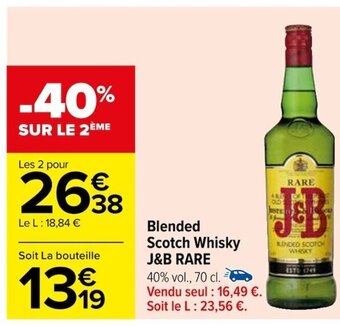 Carrefour Blended Scotch Whisky J&B RARE offre