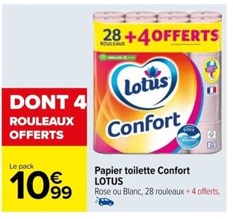 Carrefour Papier toilette Confort LOTUS offre