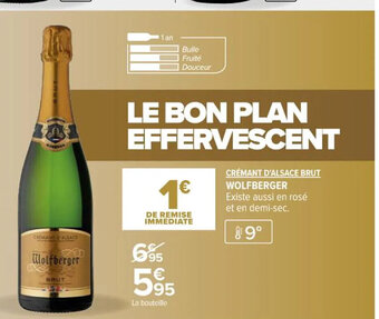 Carrefour Market CRÉMANT D'ALSACE BRUT WOLFBERGER offre