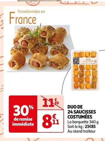 Auchan DUO DE 24 SAUCISSES COSTUMÉES offre