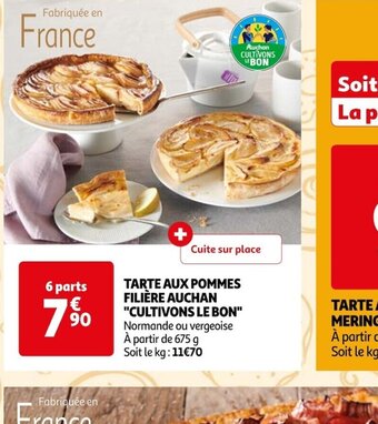 Auchan TARTE AUX POMMES FILIÈRE AUCHAN CULTIVONS LE BON offre