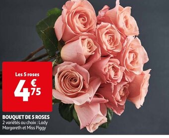 Auchan BOUQUET DE 5 ROSES offre