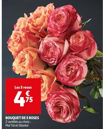 Auchan BOUQUET DE 5 ROSES offre