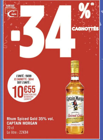Rhum Spiced Gold 35% vol. CAPTAIN MORGAN