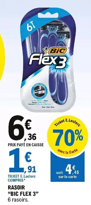 E.Leclerc Rasoir Bic Flex 3 offre