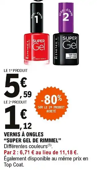 E.Leclerc Vernis À Ongles Super Gel De Rimmel offre