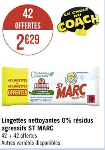 Lingettes nettoyantes 0% résidus agressifs ST MARC