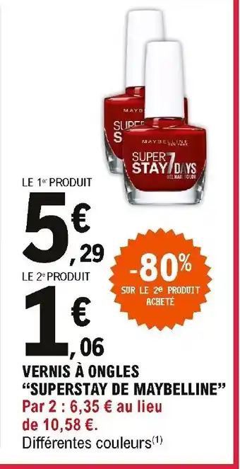 E.Leclerc Vernis À Ongles Superstay De Maybelline offre