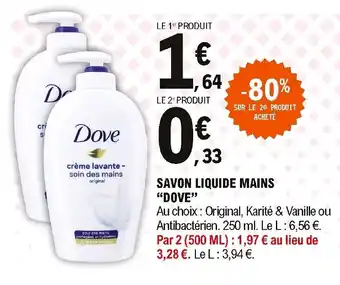 E.Leclerc Savon Liquide Mains Dove offre