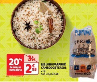 Auchan RIZ LONG PARFUMÉ CAMBODGE TERSOL 2 kg offre
