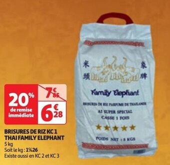 Auchan BRISURES DE RIZ KC 1 THAI FAMILY ELEPHANT offre