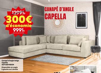 Maxi Bazar Canapé d’angle beige capella offre