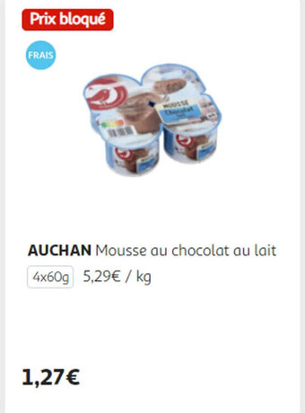 Auchan AUCHAN Mousse au chocolat au lait offre