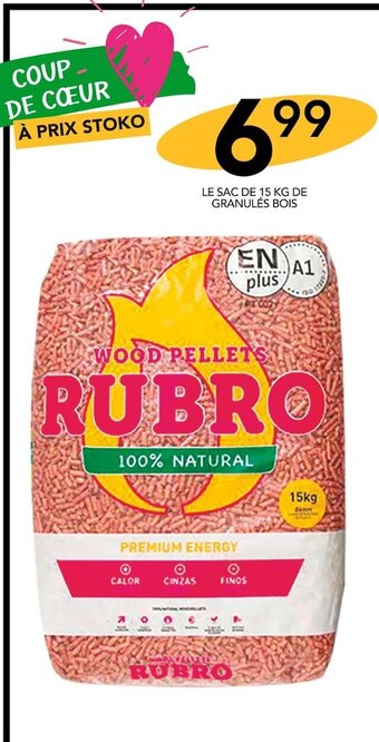 Stokomani Rubro le sac de 15 kg de granulés bois offre