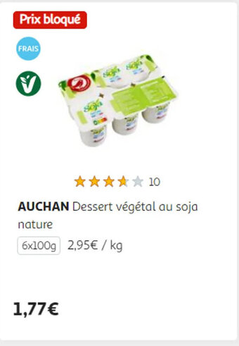 Auchan AUCHAN Dessert végétal au soja offre