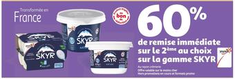 Auchan Supermarché Yoplait 60% de remise immédiate sur le 2ème au choix sur la gamme skyr yoplait offre