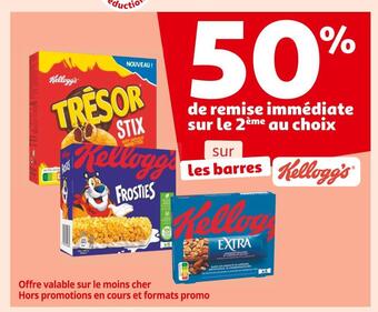 Auchan Supermarché Kellogg's 50% de remise immédiate sur le 2ème au choix sur les barres kellogg's offre