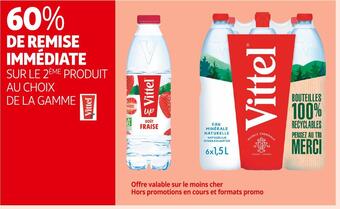 Auchan Supermarché Vittel 60% de remise immédiate sur le 2ème produit au choix de la gamme vittel offre